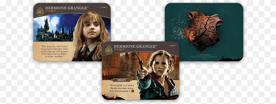 The Hogwarts Crest On The Location Card Back Is Fully Harry Potter Hogwarts Battle Cards, Child, Female, Girl, Person Free Png