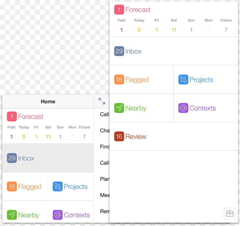 The Home Screen In Omnifocus For Ios On Iphone 6 Plus Omnifocus Screen, Text, Page Png Image