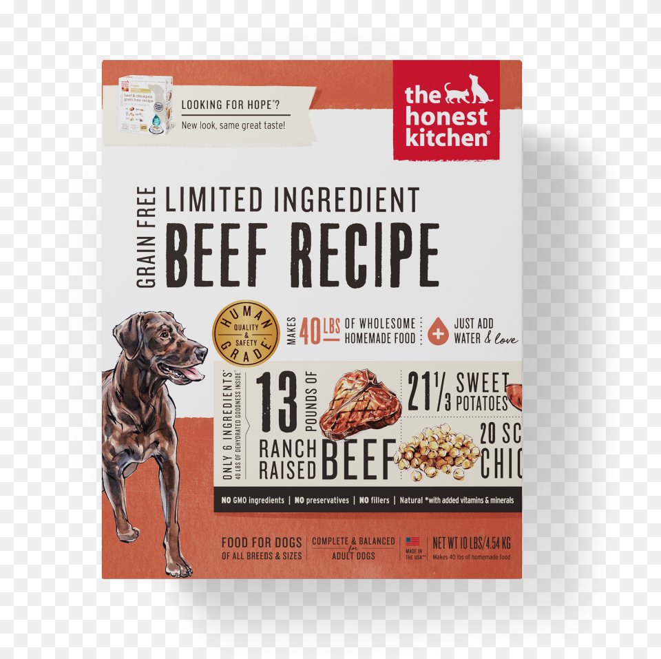 The Honest Kitchen Limited Ingredient Beef Recipe Dehydrated Honest Kitchen Grain Advertisement, Poster, Animal, Canine Free Transparent Png