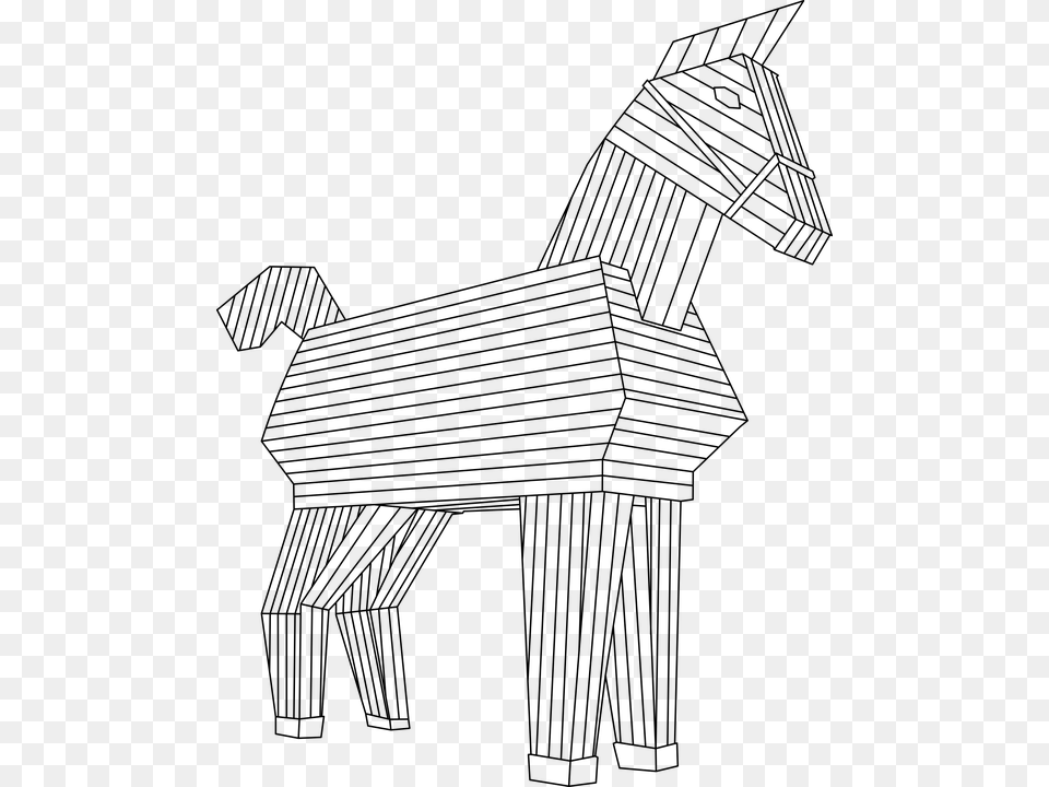 The Horse Wood Horse Toy Konik Trojan Horse Caballo De Troya Dibujo, Gray Free Transparent Png
