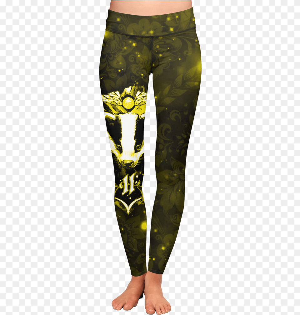 The Hufflepuff Badger 3d Leggings Fullprinted Leggings Hufflepuff, Clothing, Hosiery, Pants, Tights Png Image