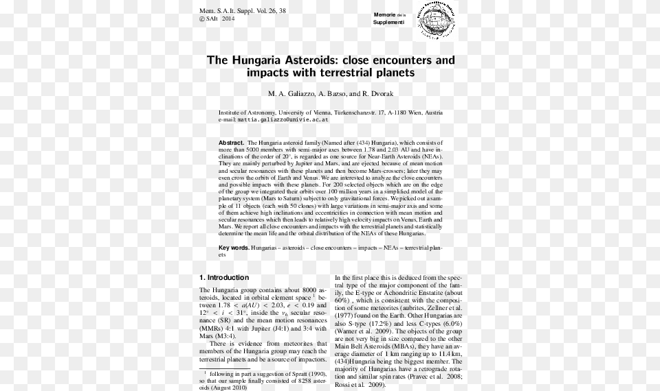 The Hungaria Asteroids Document Free Png