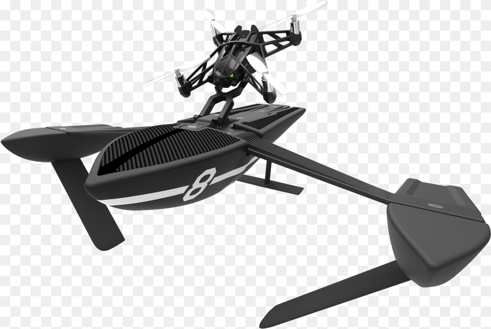 The Hydrofoil Takes Parrot39s Minidrone Onto The Water Parrot Mini Hydrofoil Drone, Aircraft, Transportation, Helicopter, Vehicle Free Png