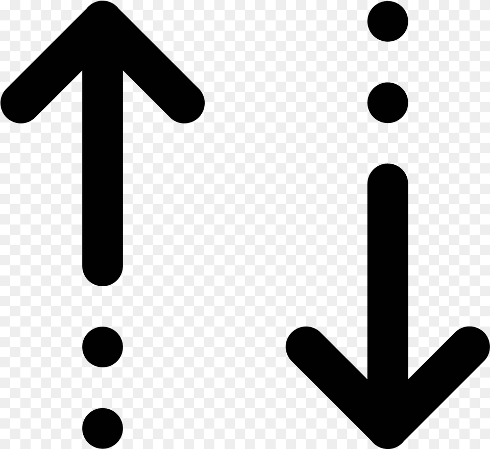 The Icon Has Two Vertical Arrows Facing In Opposite Vertical Arrows Icon, Gray Free Transparent Png