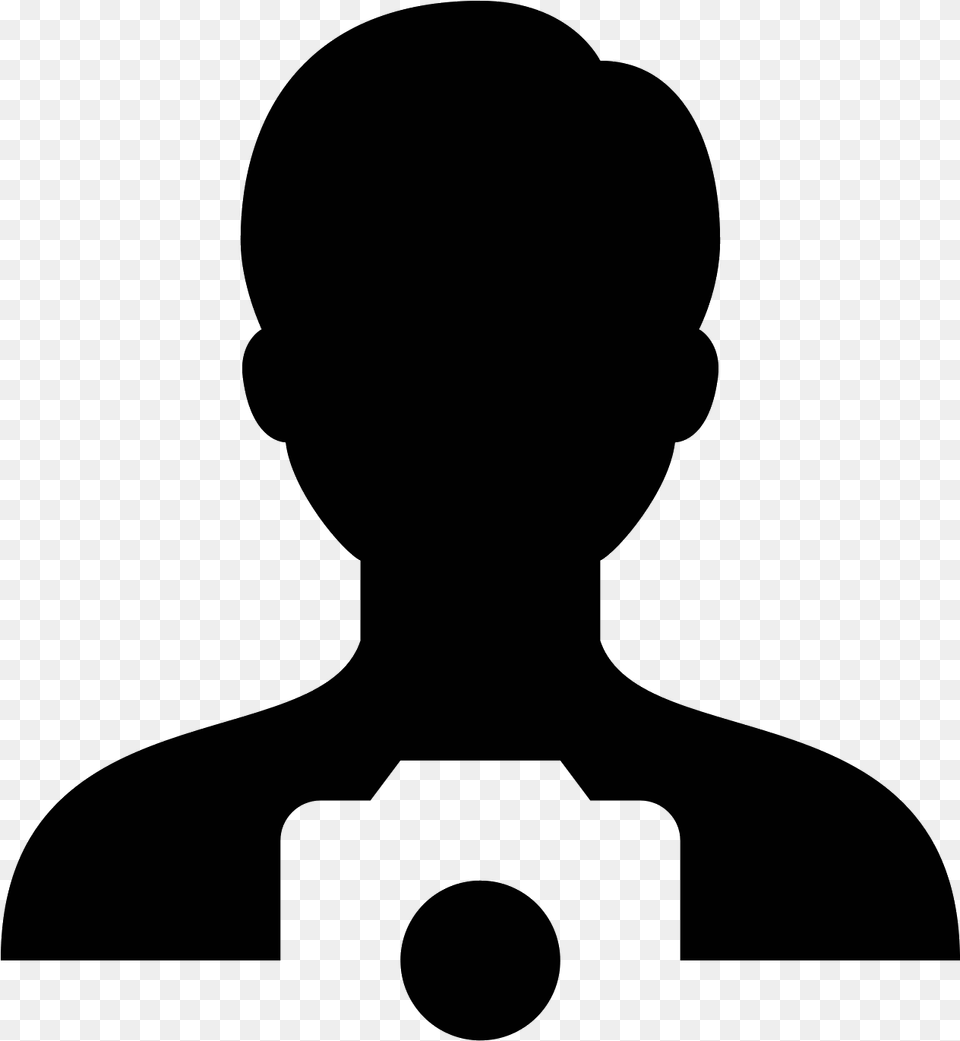 The Icon Is A Male Humanoid Portrait Outline With Silhouette, Gray Free Png
