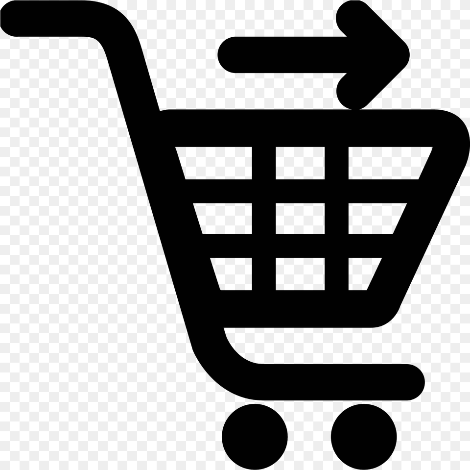 The Icon Is A Shopping Cart That One Might Push In Checkout Icon, Gray Free Transparent Png