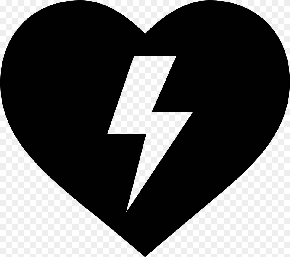 The Icon Is In The Shape Of A Cartoon Heart With A Aed Icon, Gray Free Transparent Png