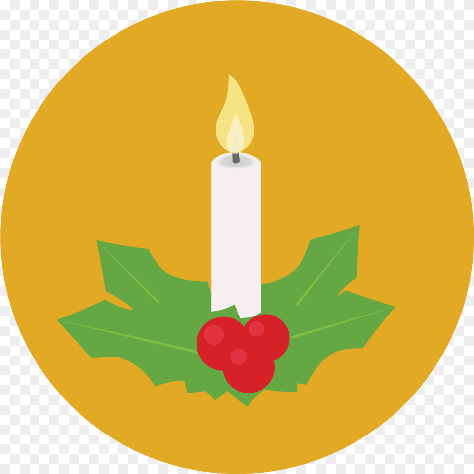 The Icon Is Of A Christmas Candle Sitting In A Small Ville De Saint Etienne, Leaf, Plant Png Image