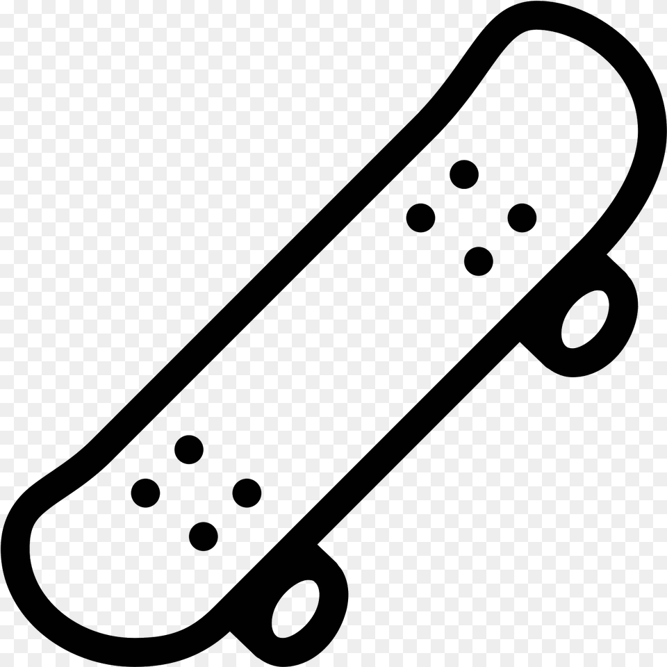 The Icon Is Shaped Like A Rectangle With Oval Distorted Black And White Skateboard, Gray Png