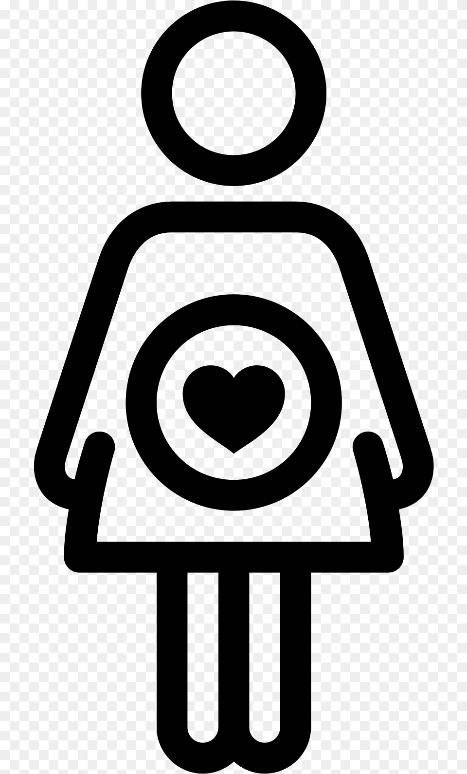 The Icon Quotpregnantquot Is A Stick Figure Of A Female With Pregnancy, Gray Free Transparent Png