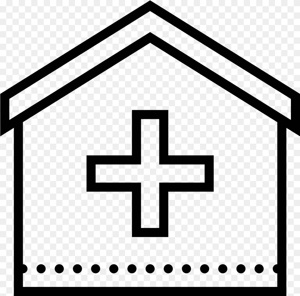 The Icon Shows A Box With A Cross Prominently Shown Zip Code Icon, Gray Free Png