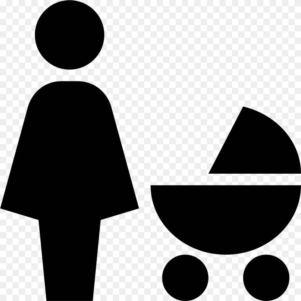 The Icon Shows A Mother Standing Next To Her Baby In Baby And Mother Icon, Gray Png