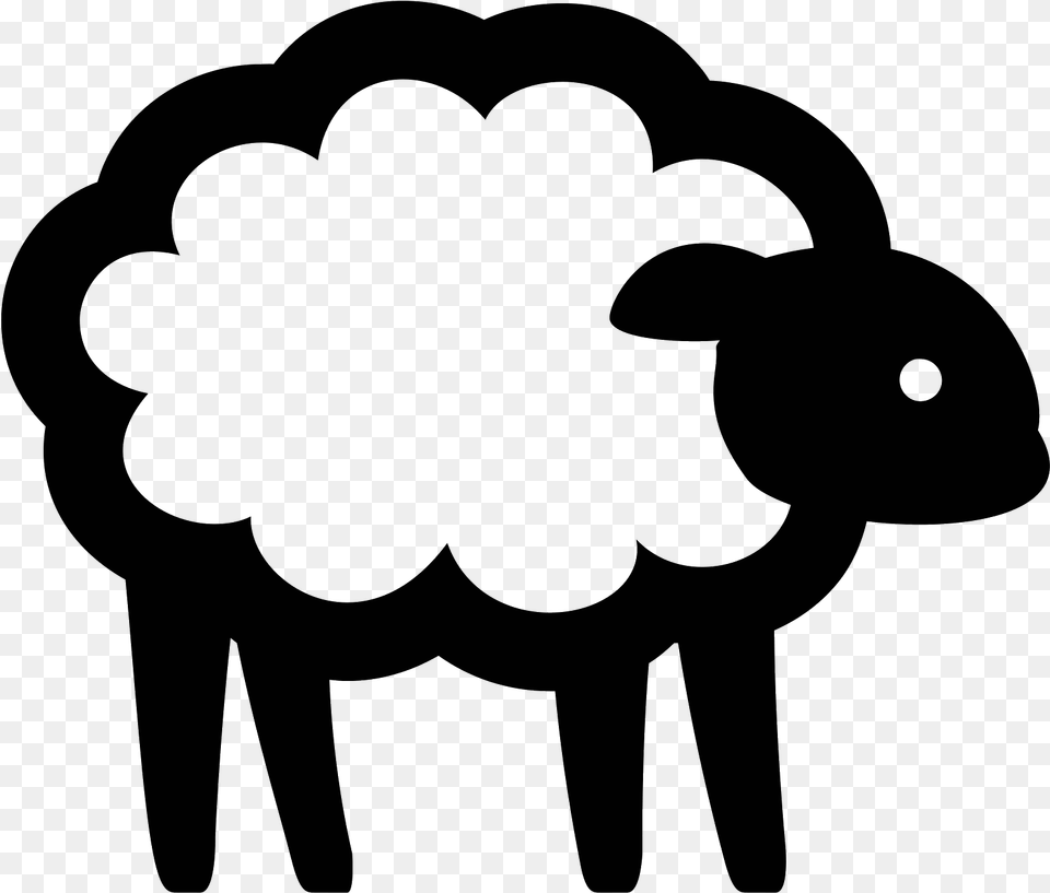The Icon Shows A Sheep Standing Up On Four Stiff Legs Sheep Icon, Gray Free Png
