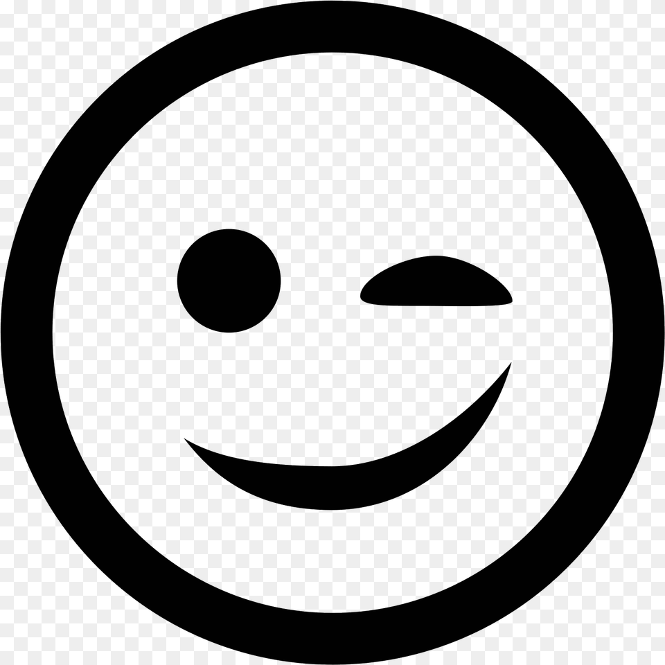 The Icon Shows An Emoticon Type Face That Is Winking Copyright Symbol, Gray Free Png