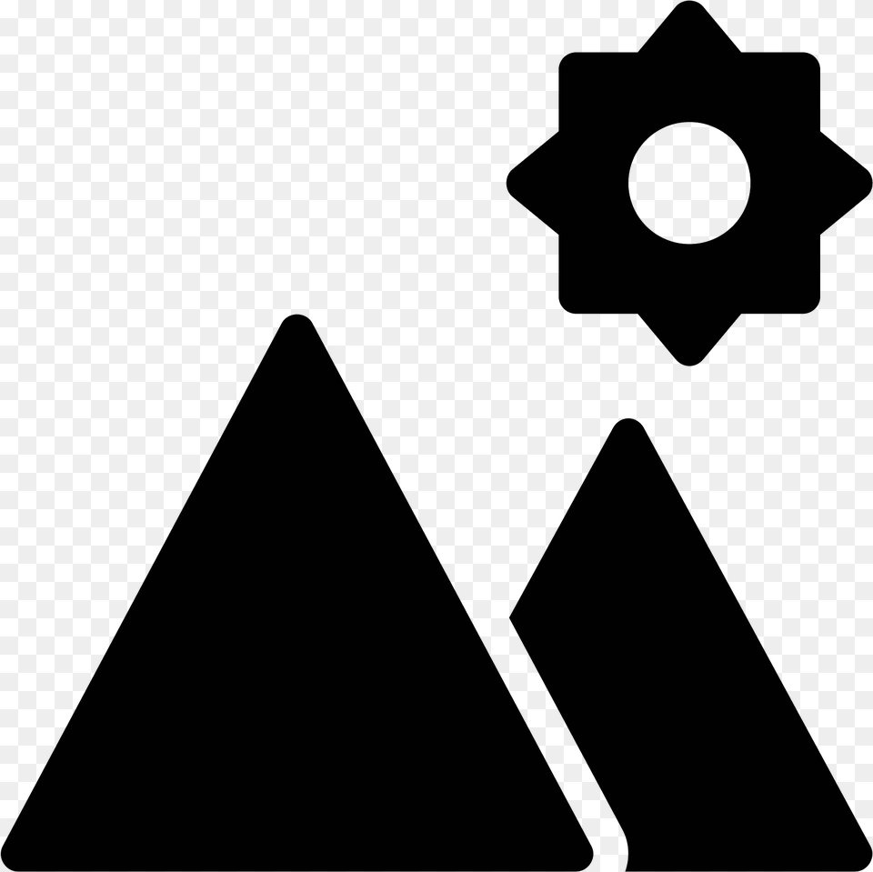 The Icon Shows Two Triangles Landscape, Gray Free Png Download