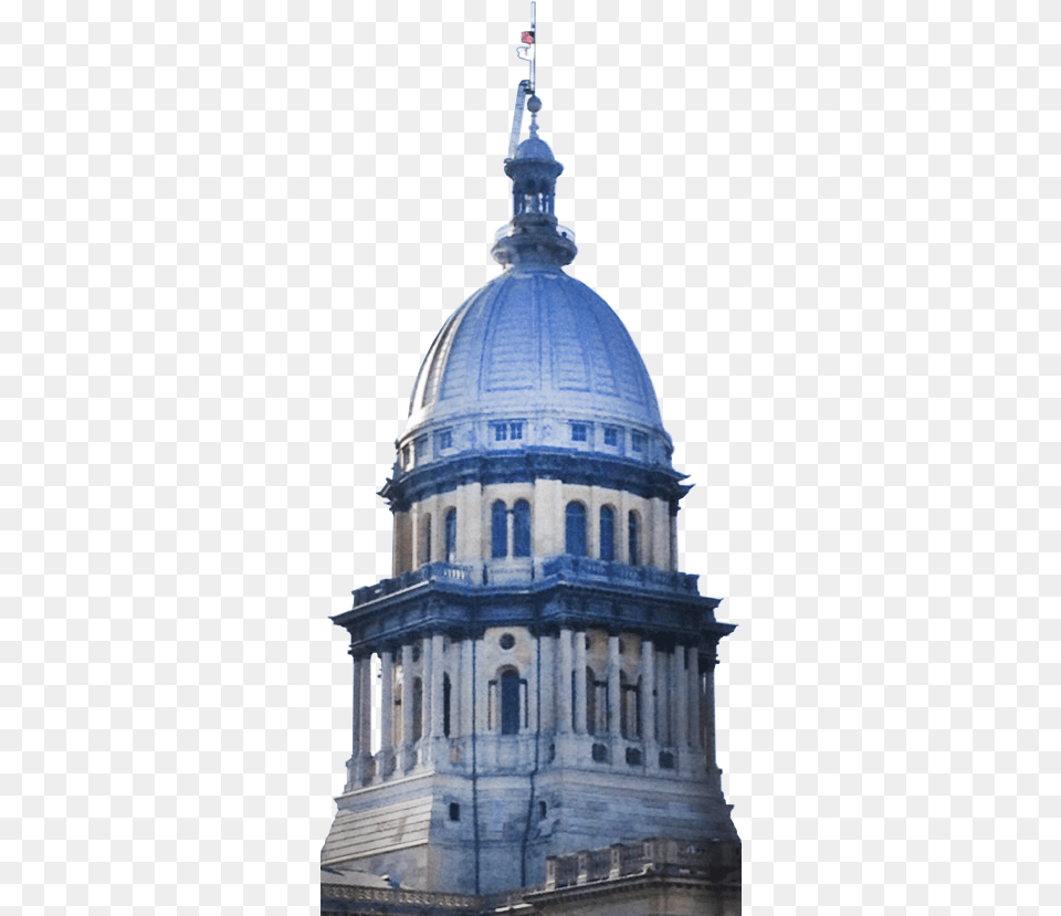 The Illinois State Capitol Building With Flag Flying Illinois State Capitol, Architecture, Dome, City, Spire Png
