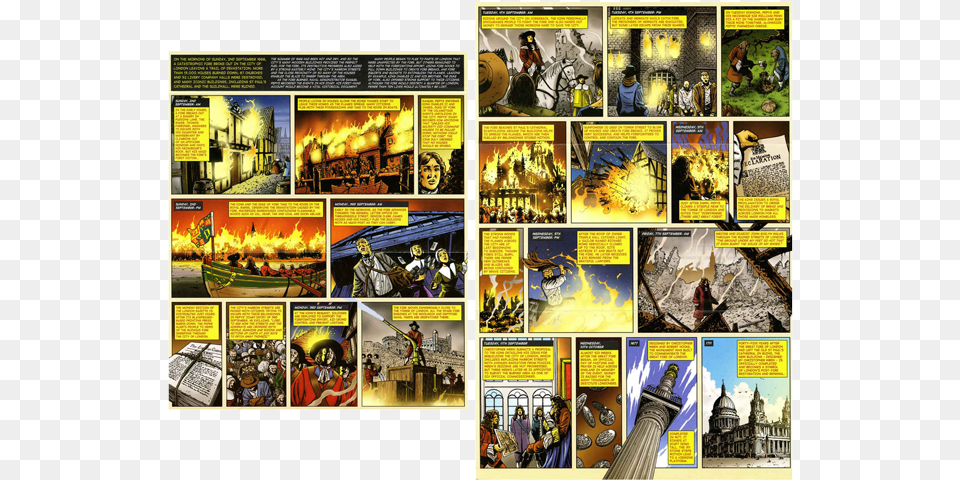 The Illustrated Graphic Novel Within The Presentation Great Fire Of London Comic, Book, Comics, Publication, Person Free Transparent Png