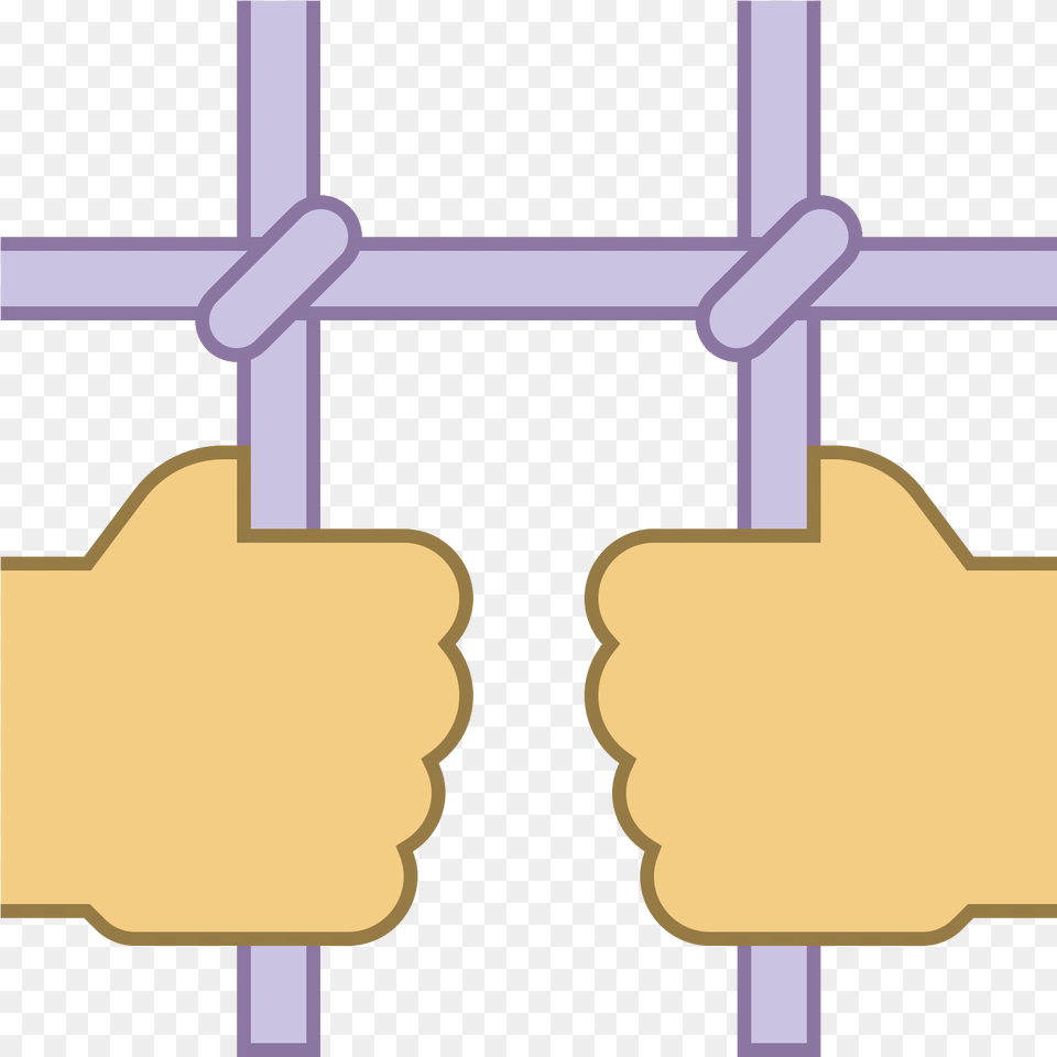 The Image Is Of Two Hands That Are Grasping Bars Prisoner, Prison, Cross, Knot, Symbol Free Transparent Png