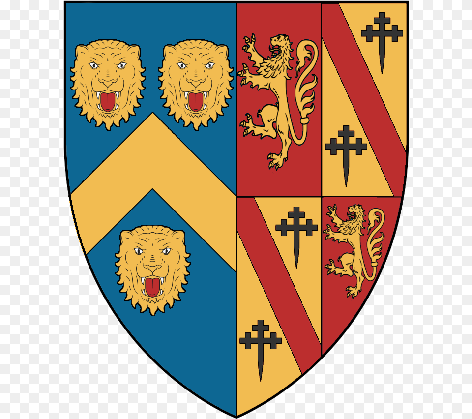 The Impaled Arms Of The Sixth Earl Of Grantham And, Animal, Armor, Lion, Mammal Png