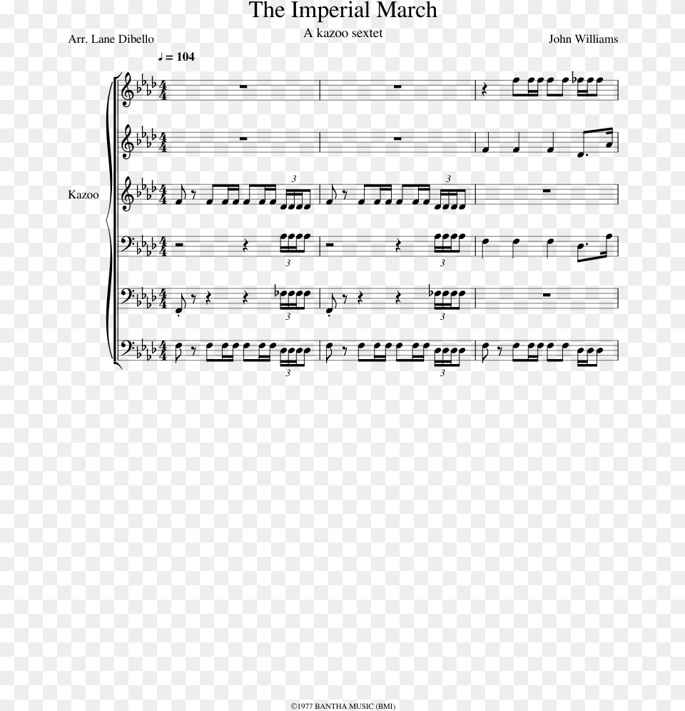 The Imperial March Sheet Music Composed By John Williams Sheet Music, Gray Png