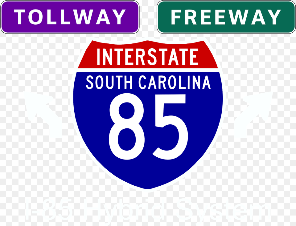 The Interstate 85 Hybrid Tollway Freeway System Sign, Symbol, Number, Text, License Plate Free Png