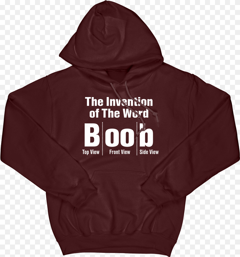 The Invention Of The Word Boob Hoodie T Shirt, Clothing, Hood, Knitwear, Sweater Png