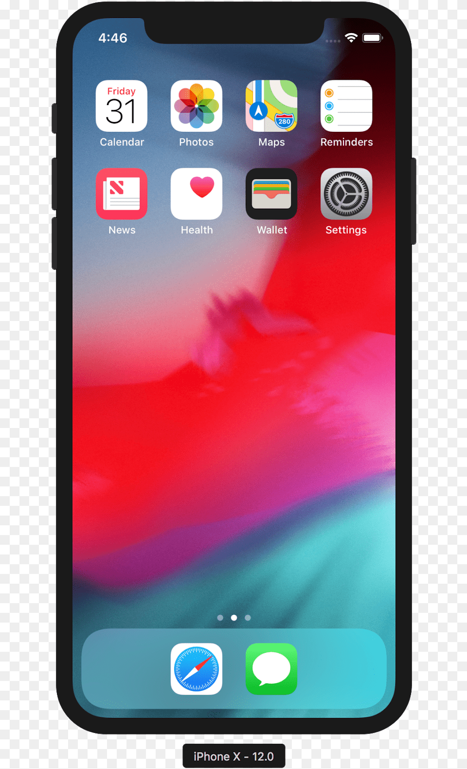 The Iphone X Home Screen In Simulator With 1792 X 828 Resolution, Electronics, Mobile Phone, Phone Png
