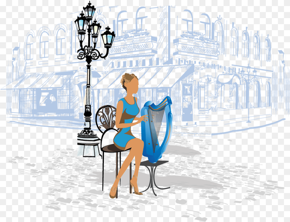 The Irish Harp History And Kinds Illustration, Adult, Female, Person, Woman Free Transparent Png