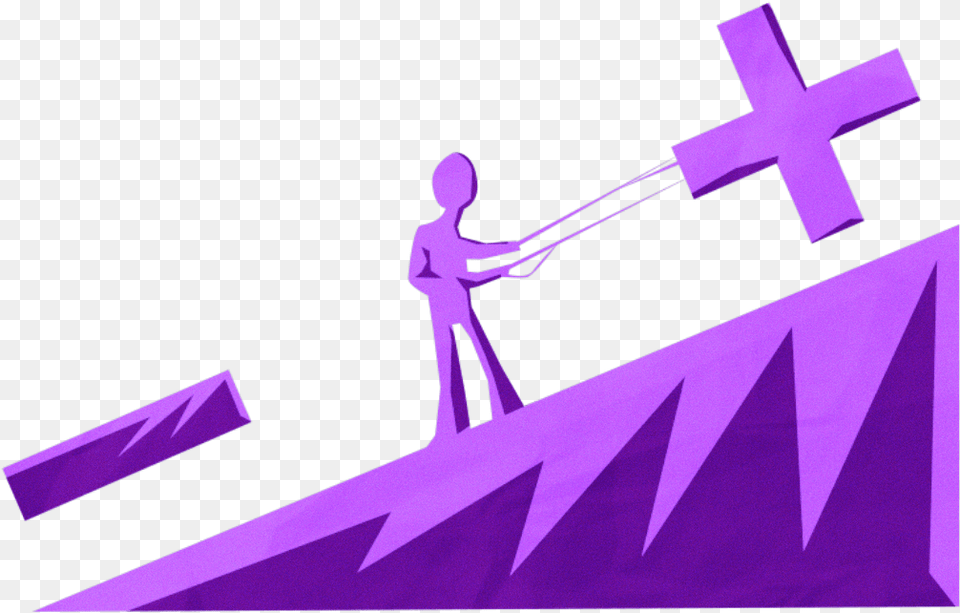The Issue With Plus Minus Grades Cross, Purple, Symbol, Logo Free Png