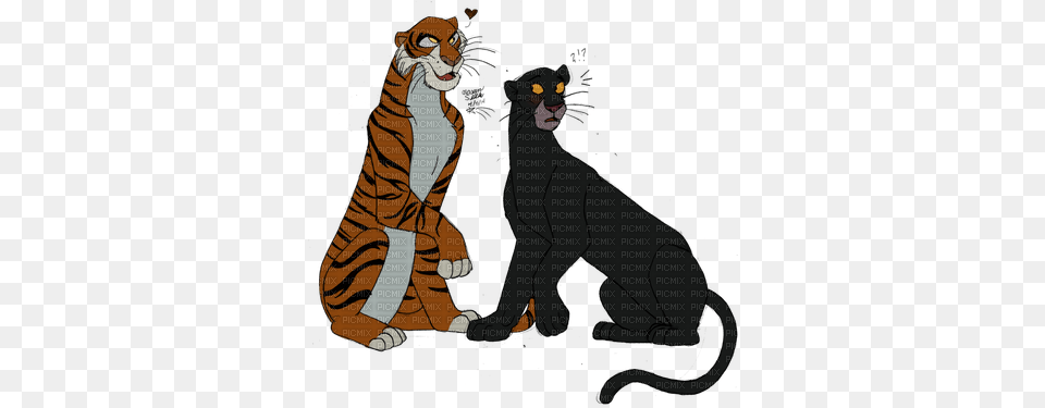 The Jungle Book Jungle Book Shere Khan And Bagheera, Mammal, Animal, Comics, Wildlife Png Image