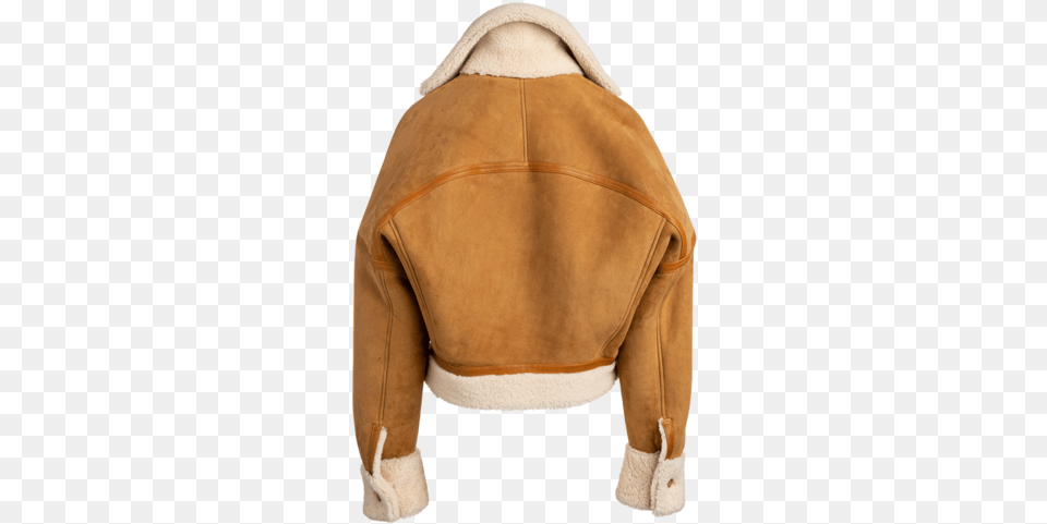 The Jupiter Ii Reversible Shearling Jacket In Camel Bomber, Clothing, Coat, Hoodie, Knitwear Free Png