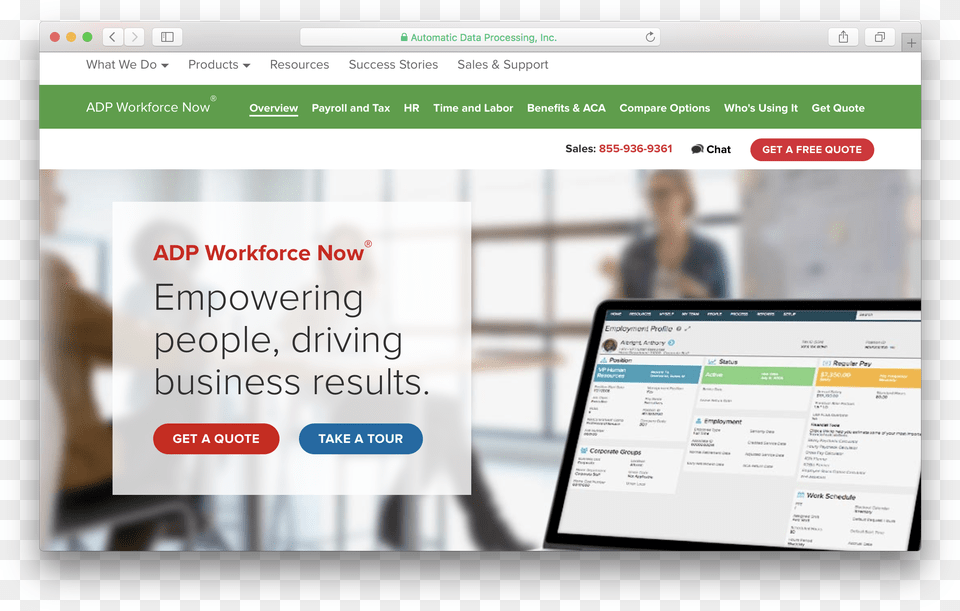 The Key Benefits Of Adp Workforce Now Adp Llc, File, Webpage, Text, Person Free Png Download