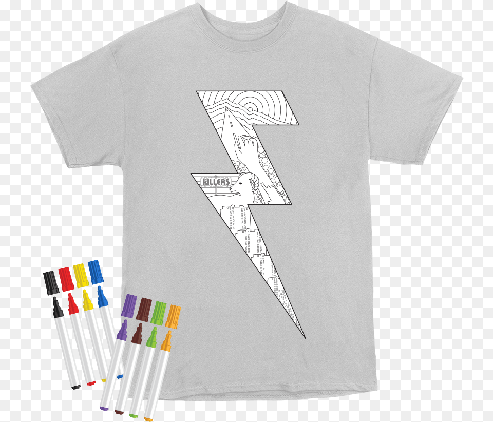 The Killers Lightning Bolt T Active Shirt, Clothing, T-shirt Free Png Download