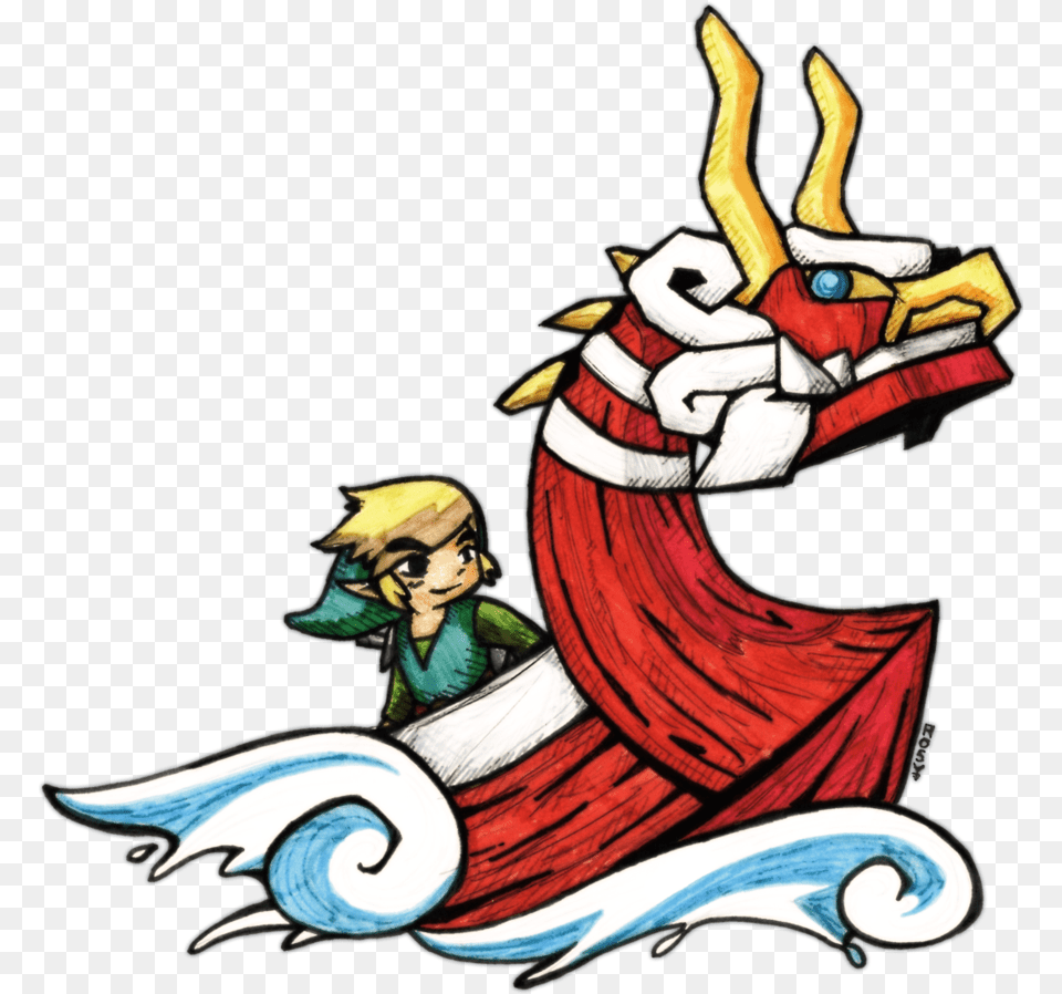 The King Of Red Lions Link39s Boat In Wind Waker Link Wind Waker Boat, Baby, Person, Cartoon, Face Free Transparent Png