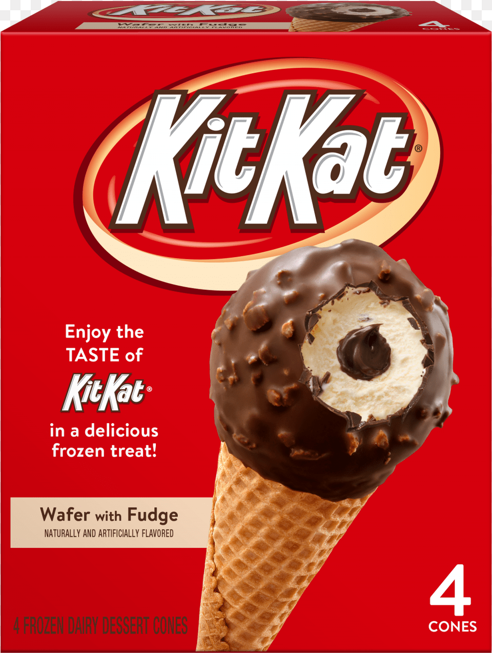 The Kit Kat Drumsticks Are Sold In Packs Of Four And Kit Kat Ice Cream Cones, Dessert, Food, Ice Cream, Advertisement Free Transparent Png