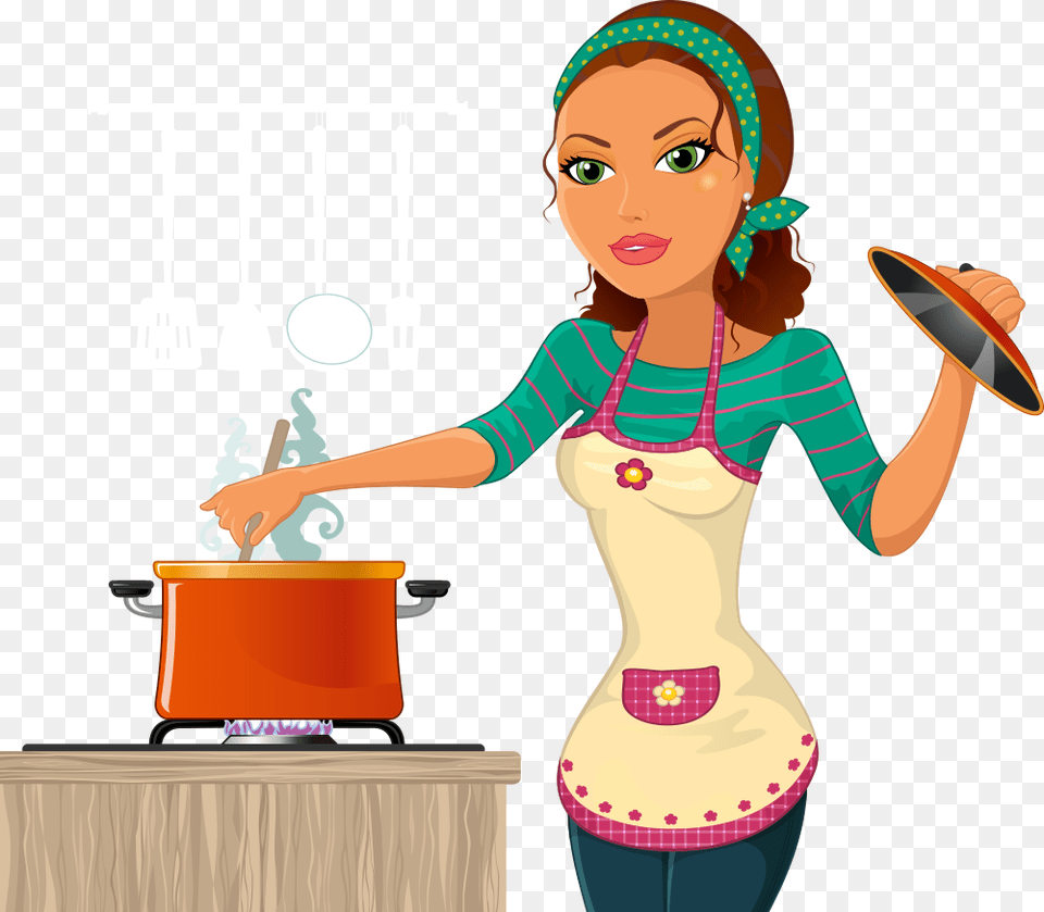 The Kitchen Chef Woman Cooker Woman Vector, Cutlery, Child, Person, Girl Png Image