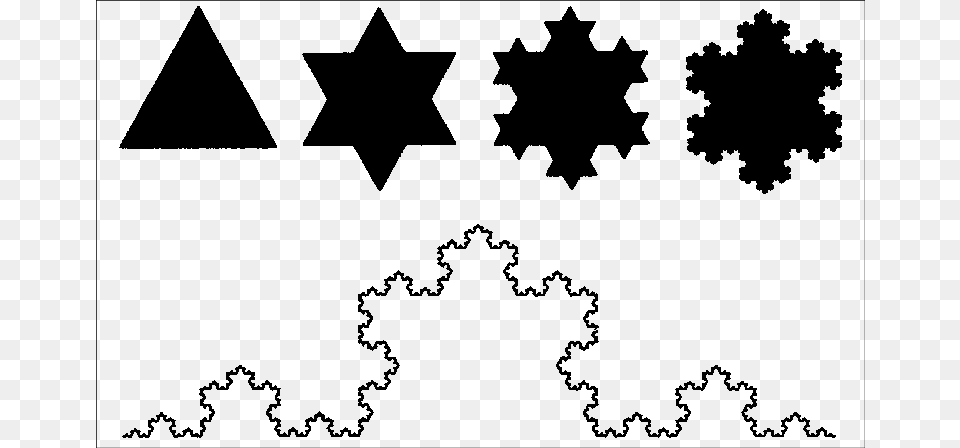 The Koch Snowflake To The Sides Of An Equilateral Triangle Add, Symbol, Star Symbol, Plant, Leaf Png