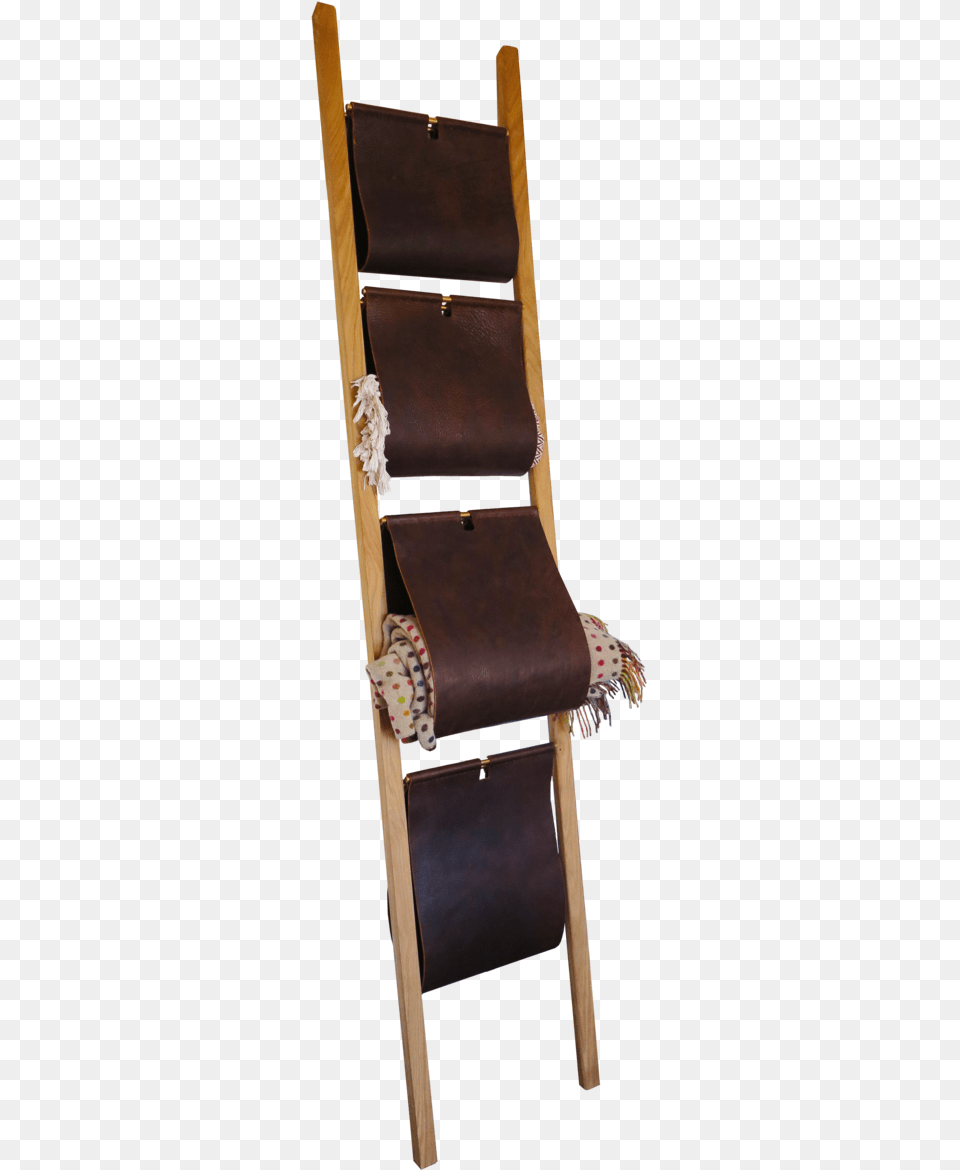 The Ladder With Leather Saddle Bags Is A Different, Furniture, Wood, Chair Png Image