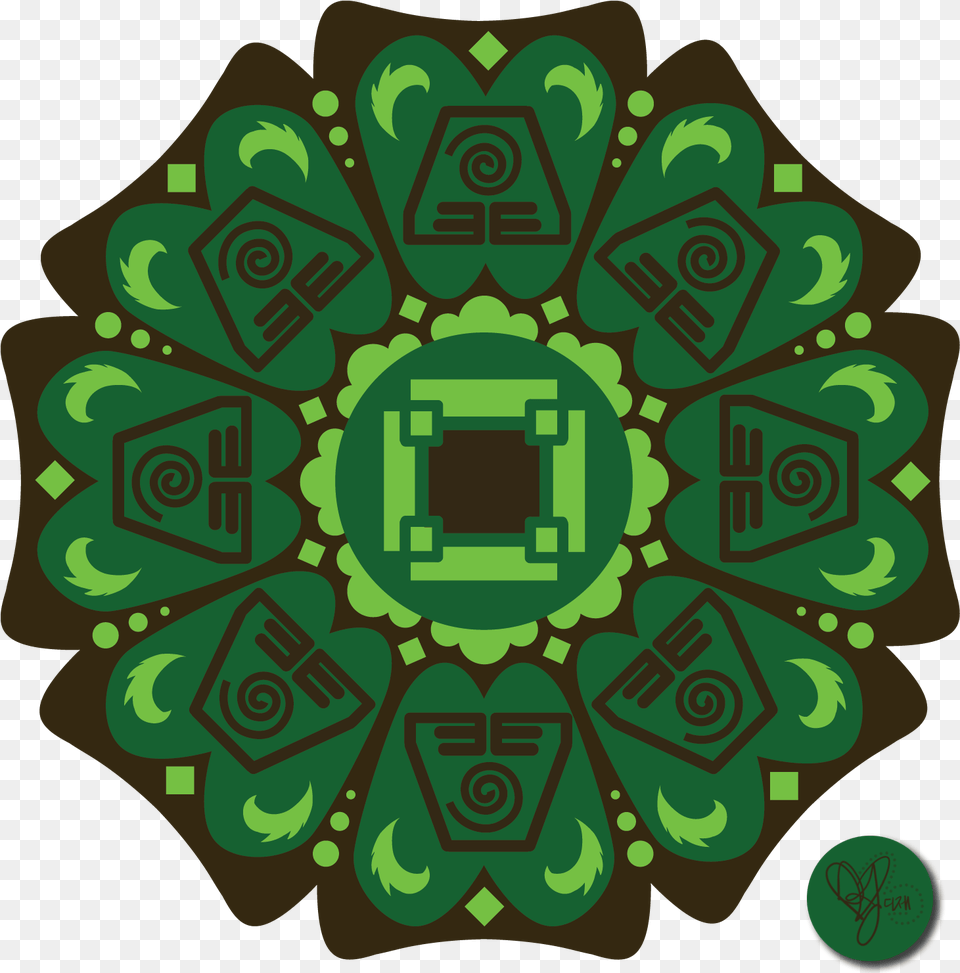 The Last Airbender The Burning Earth Aang Green Pattern, Art, Graphics, Accessories, Floral Design Free Png Download