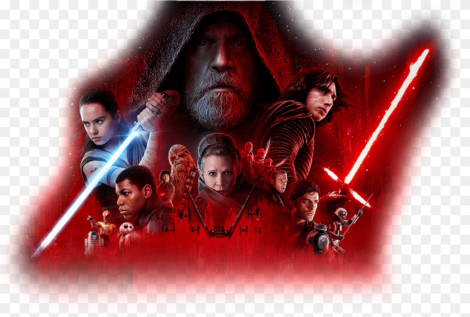 The Last Jedi Star Wars The Last Jedi Cast, Light, Duel, Person, Man Free Transparent Png