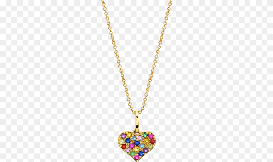 The Last Line Rainbow Pav Heart Pendant Necklace, Accessories, Jewelry, Diamond, Gemstone Free Png