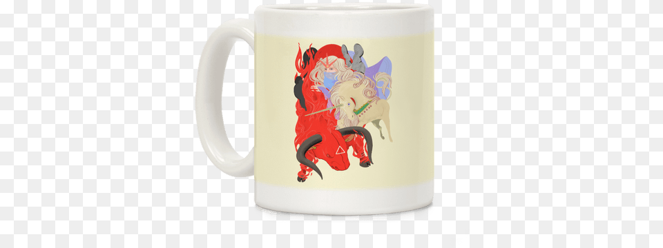 The Last Unicorn And The Red Bull Coffee Mug Mug, Cup, Beverage, Coffee Cup, Art Free Png