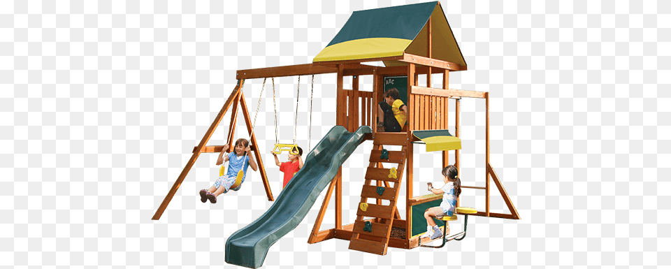 The Laurentian Cedar Wood Swing Set Amp Kitchenette Sold Big Backyard Brightside Wooden Play Centre, Child, Female, Girl, Person Png Image