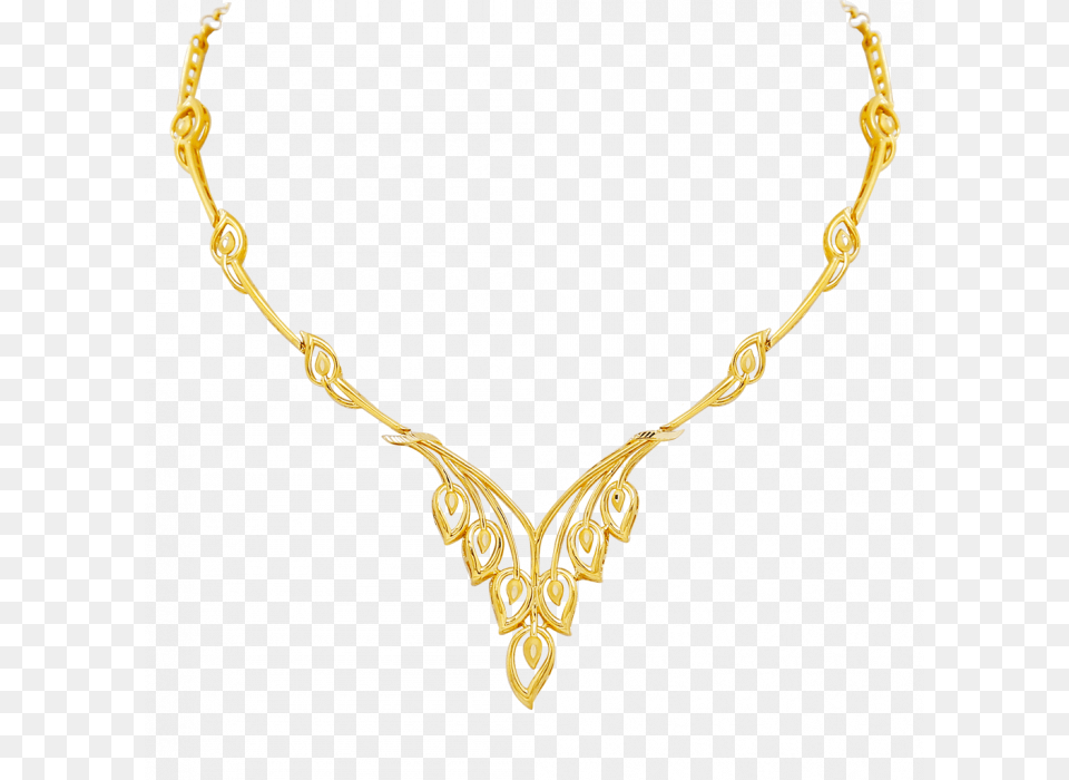 The Leaf Drops Gold Necklace, Accessories, Jewelry, Diamond, Gemstone Free Png