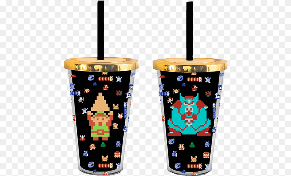 The Legend Of Zelda 8 Bit Tumbler With Straw Free Transparent Png