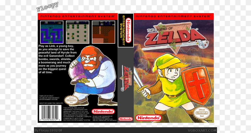 The Legend Of Zelda Box Art Cover Legend Of Zelda Nes, Adult, Book, Comics, Male Free Transparent Png