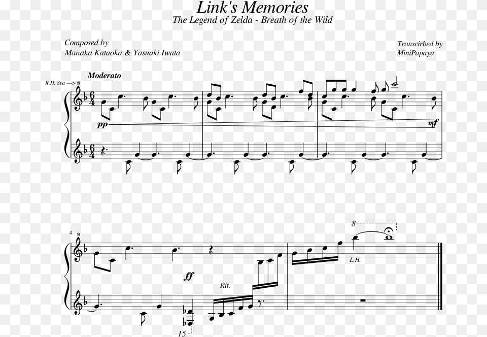 The Legend Of Zelda Breath Of The Wild Link39s Memories Piano, Gray Png