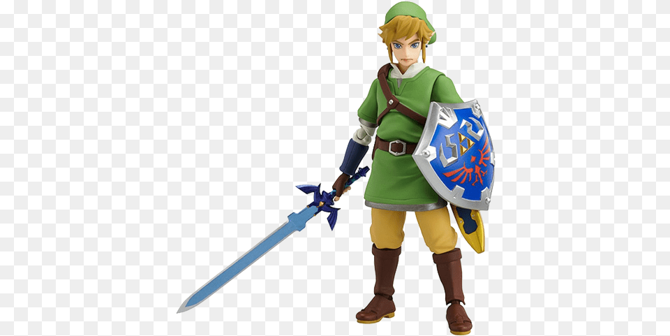 The Legend Of Zelda Figma Link Action Figure Legend Of Zelda Skyward Sword Link Action Figure, Weapon, Person, Armor, Dagger Free Transparent Png