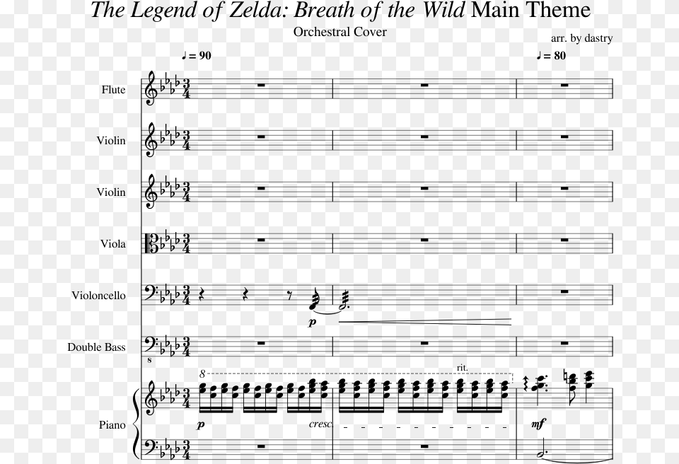 The Legend Of Zelda Sheet Music, Gray Png Image
