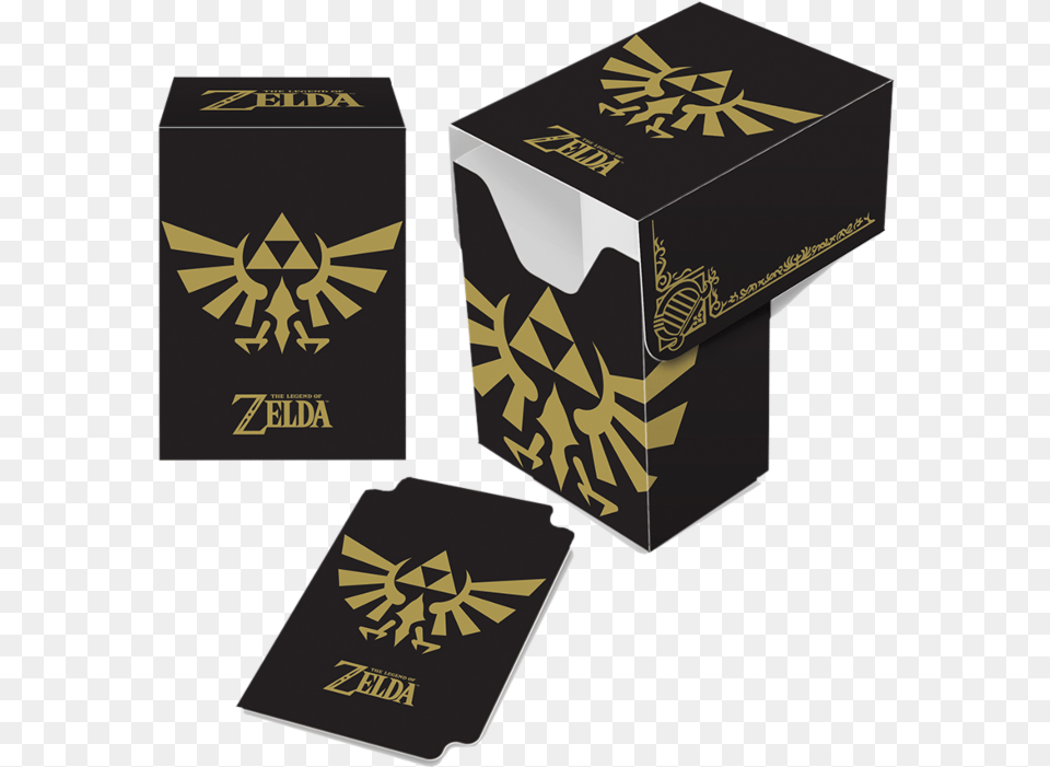The Legend Of Zelda Ultra Pro Black And Gold Full View Deck Box Deck Box Zelda, Cardboard, Carton Png Image